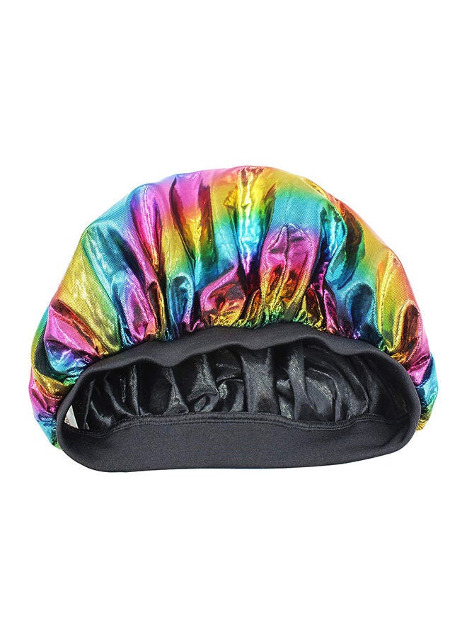NIBEMINENT Holographic Satin Wide Band Shower Cap Multicolour - Image 2