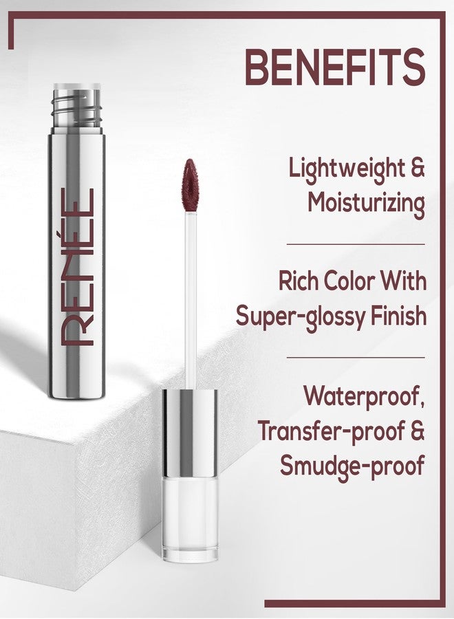 RENEE Gloss Stay Transfer-Proof Liquid Lip Color - Zoe 3.5ml, Rich Intense Payoff High Pigment Super Glossy Finish, Waterproof, Smudge-proof, Lasts Up To 12 Hours, Enriched with Vitamin E & C - Image 3