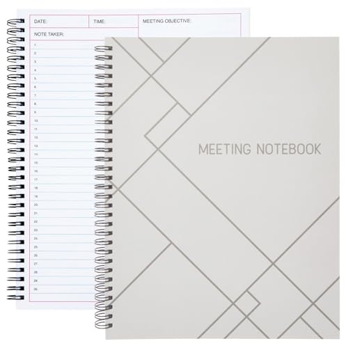 Juvale Meeting Notebook for Work - Spiral-Bound Planner Notebook for Work Planner & Office Supplies - Agenda & To Do List Notepad - 11 x 8.5 In, White, Pack of 2 - Image 1