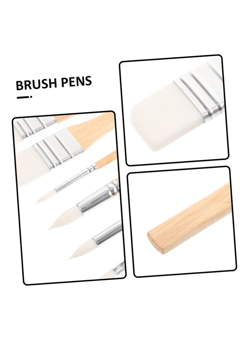 MALA 6pcs Nylon Paintbrush Set for Oil Watercolor and Painting Multi-use Art Tools for Students and Artists Lightweight and Portable for Outdoor Sketching - Image 4