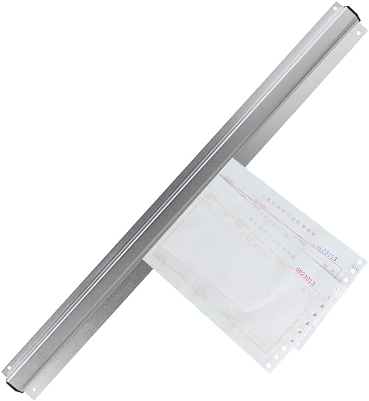 FINALITY Desk Receipt Holder, Silver Kitchen Slide Check Rack,Bill Orders Ticket Holder Tab Aluminium Display Rail for Restaurant Cafes Pubs Bars Silver (Aluminium, 18 Inch) - Image 1