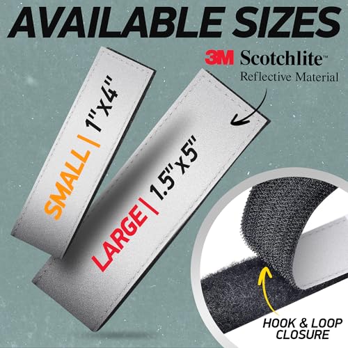 Byllstore Reflective Backpack Bands | 3M Scotchlite Reflectors | Hook-and-Loop Closure | 1x4 in | 2-Pack (Silver) - Image 2