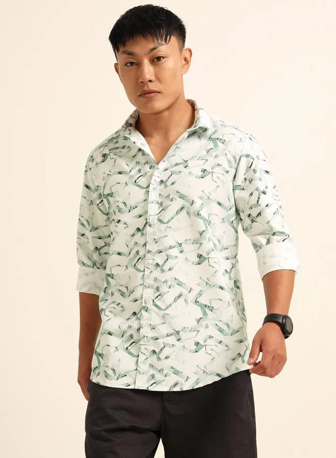 بوشيرت قميص كاجوال مطبع بالكامل