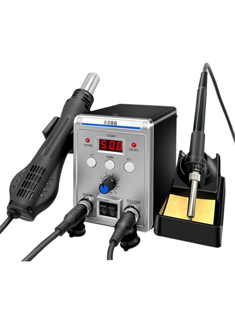 إس كولور محطة لحام، 8586 700W LED لحام رقمي، محطة إزالة لحام BGA، إعادة تشكيل محطة لحام مع بندقية هواء ساخن + مجموعة لحام كهربائي لـ SMD SMT DIP. - Image 2