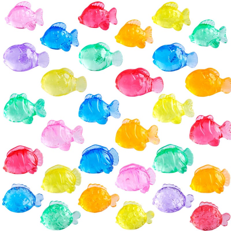 Niceup 130pcs Plastic Little Tropical Fish Ocean Party Favors Sensory Bin Filller Bulk Fake Fishes Miniature Toys Under Sea Mermaid Pool Diving Gems Vase Fillers Aquarium Crafting Decoration - Image 3