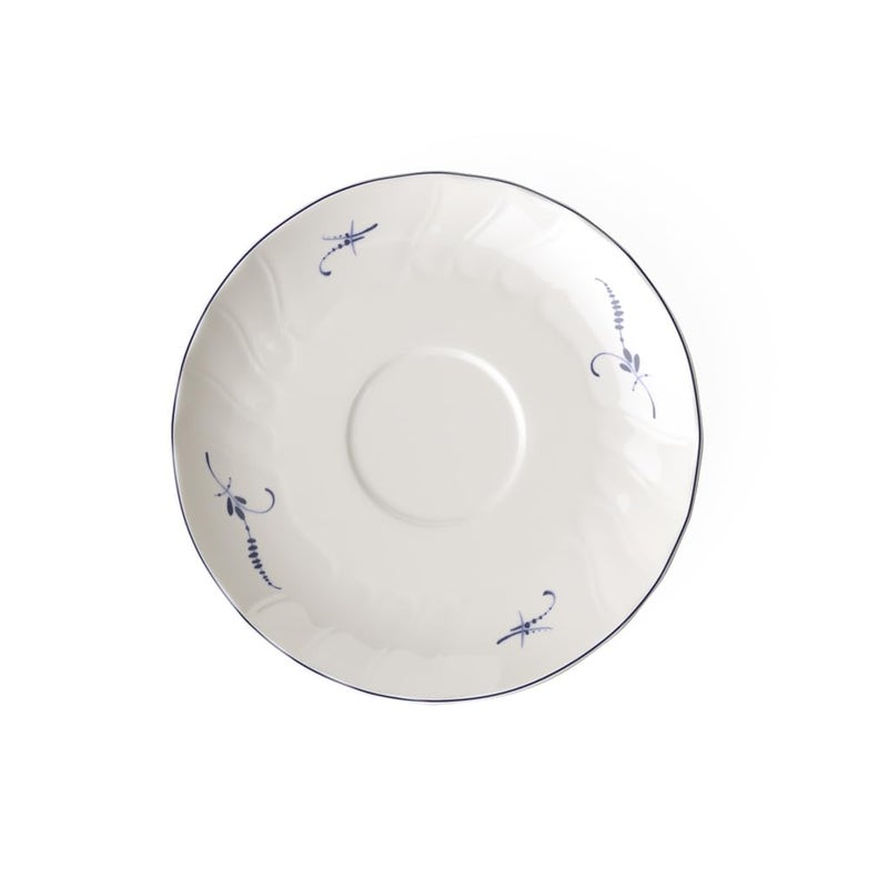 Villeroy & Boch Villeroy  Boch Vieux Luxembourg Tea Cup Saucer 6 in Premium Porcelain WhiteBlue 