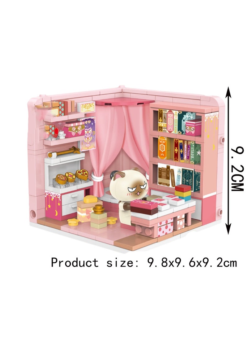 247pcs Pancake Room, A Group Of Cat Series Assembly Model Ornaments Building Blocks Toys, Children'S Educational Game Gifts - Image 2
