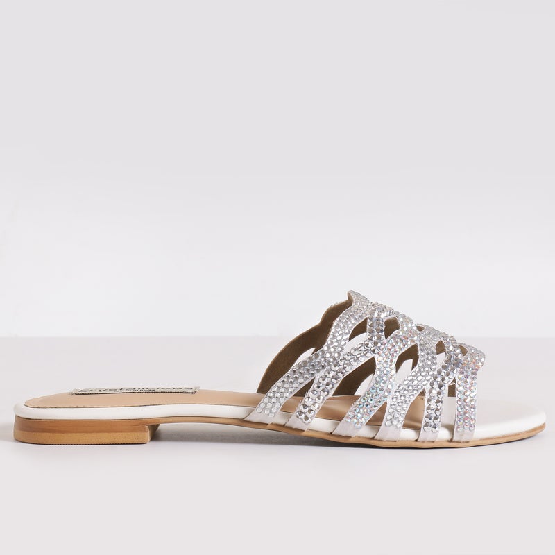 Crystalicious Aarna 2.0 Rhinestone Flats Handcrafted by Artisticas Cruelty-Free Glamour for Formal, Casual Outings - Image 4