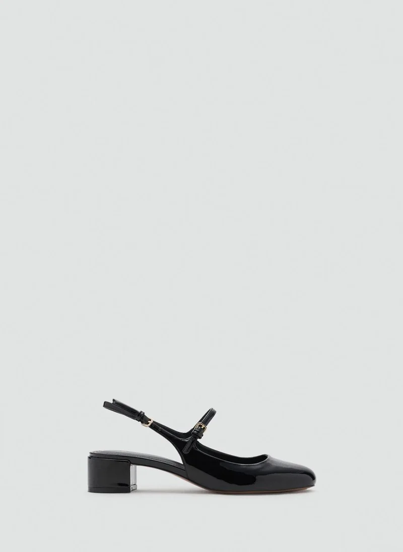 مانجو Patent leather-effect block-heel shoes
