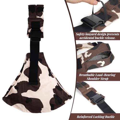 AXEARTE Baby Sling Carrier, Side Toddler Sling Carrier 20-44 lbs with Adjustable Straps, Portable and Lightweight Baby Carrier One Shoulder, Ideal for Hands-Free Parenting (Cow) - Image 4
