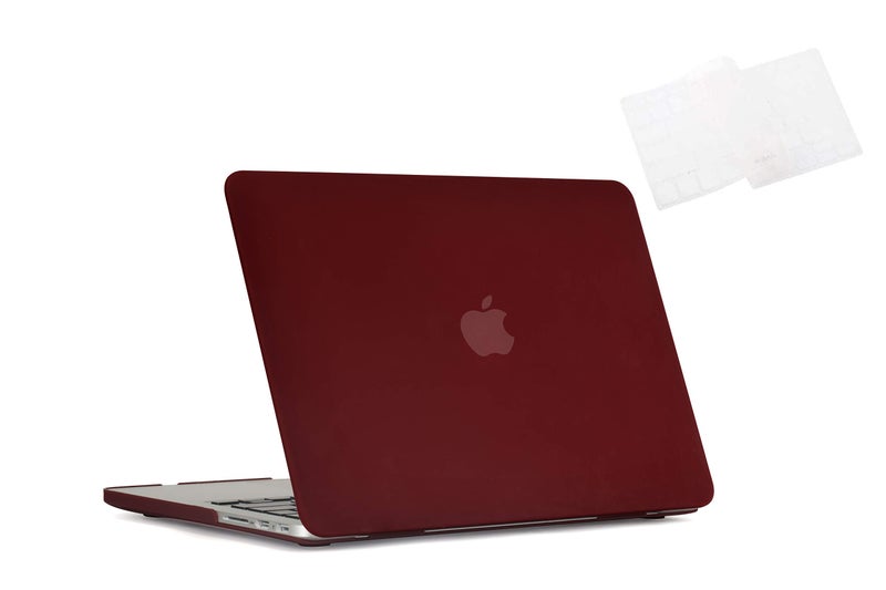 RUBAN MacBook Pro 13 Inch Case 2015 2014 2013 2012 Release A1502 A1425, Plastic Hard Shell Case & Keyboard Cover, Wine Red - Image 1
