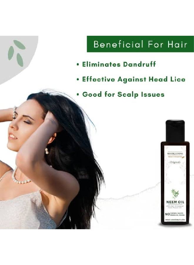 MYSTIQ LIVING - Originals Neem Oil 220Ml | For Hair Skin And Body Care | Cold Pressed 100% Pure And Natural - Image 1