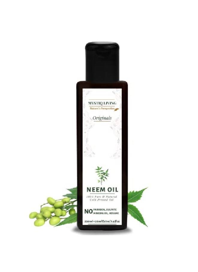 MYSTIQ LIVING - Originals Neem Oil 220Ml | For Hair Skin And Body Care | Cold Pressed 100% Pure And Natural - Image 1