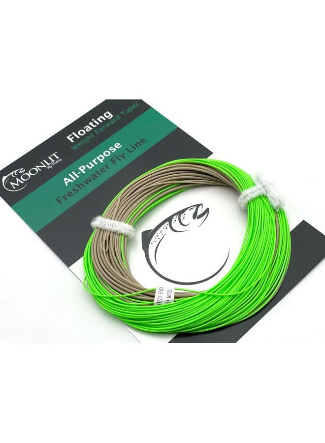 Moonlit Fly Fishing WF All-Purpose Floating Fly Line (8wt line, Acid Blue/Light Grey) - Image 1