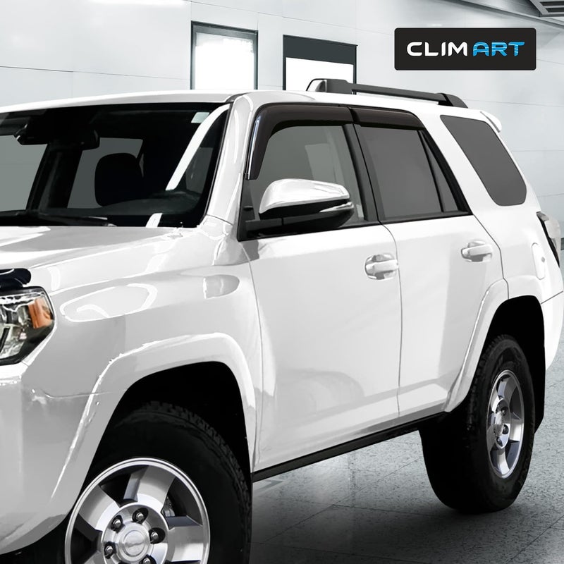 CLIM ART Durable Rain Guards for Toyota 4Runner 2010-2021 - Dark Smoke Window Deflectors (4 pcs) - Image 4