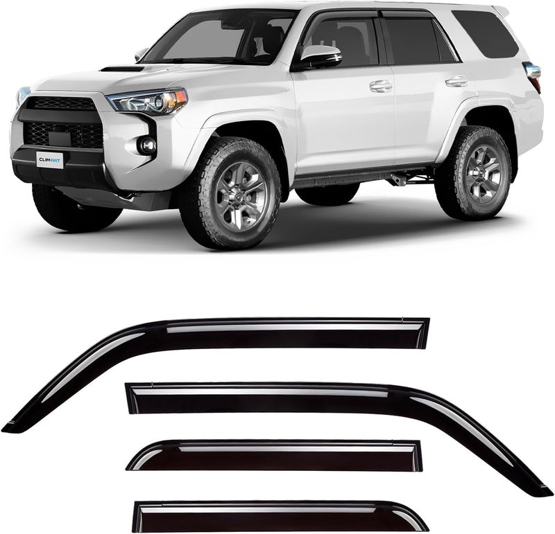CLIM ART Durable Rain Guards for Toyota 4Runner 2010-2021 - Dark Smoke Window Deflectors (4 pcs) - Image 1