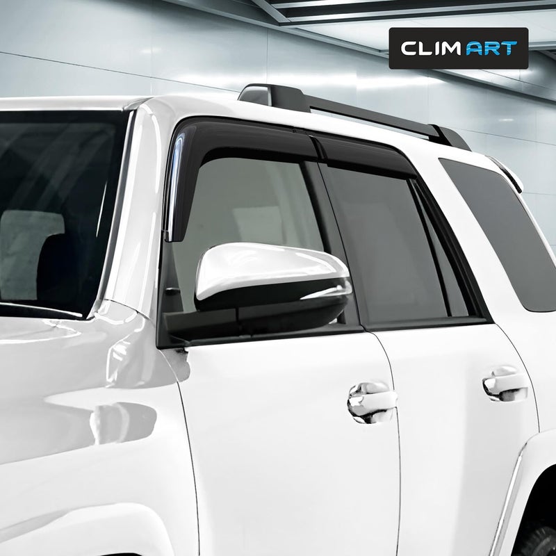 CLIM ART Durable Rain Guards for Toyota 4Runner 2010-2021 - Dark Smoke Window Deflectors (4 pcs) - Image 2