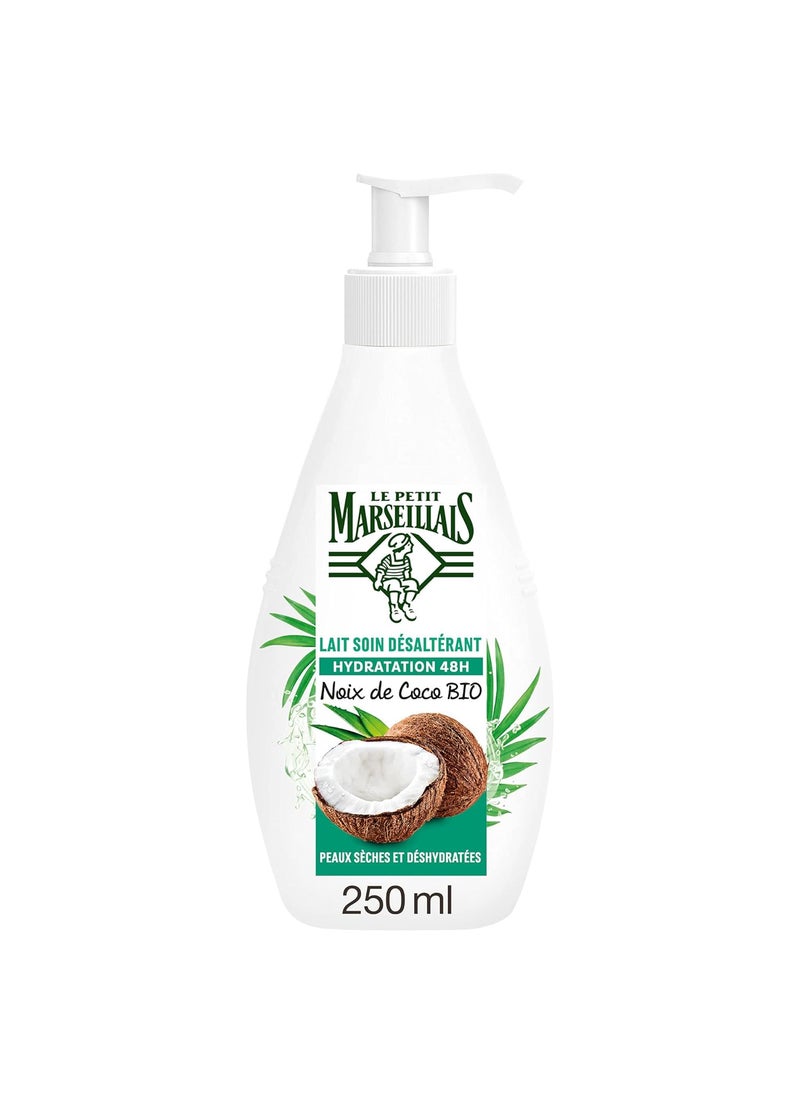 LE PETIT MARSEILLAIS Le Petit Marseillais Coconut Body Milk Bio 48H Moisturising Soothing Body Lotion 250ml 