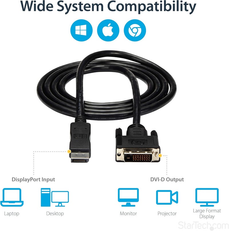 StarTech.com 6ft DisplayPort to DVI-D Video Adapter Converter Cable - Image 5