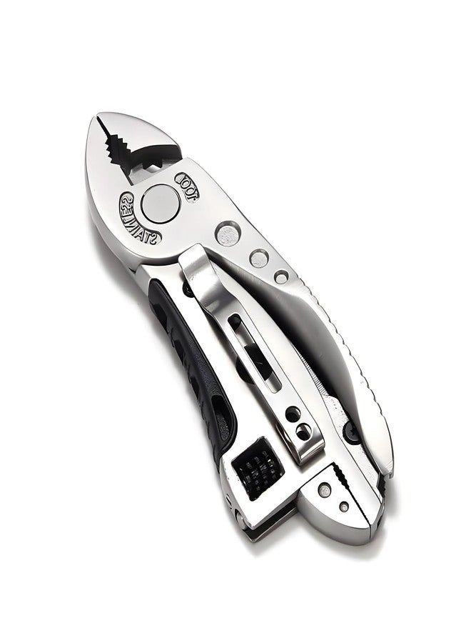 Elecbee Multitool Wrench With 7 Tools/Pliers/Wire Cutter/Screwdriver with Pocket Clip, Portable Adjustable Pocket Folding Multi Tool Survival Emergency Gear Assembly for Outdoor Hunting and Hiking - Image 2