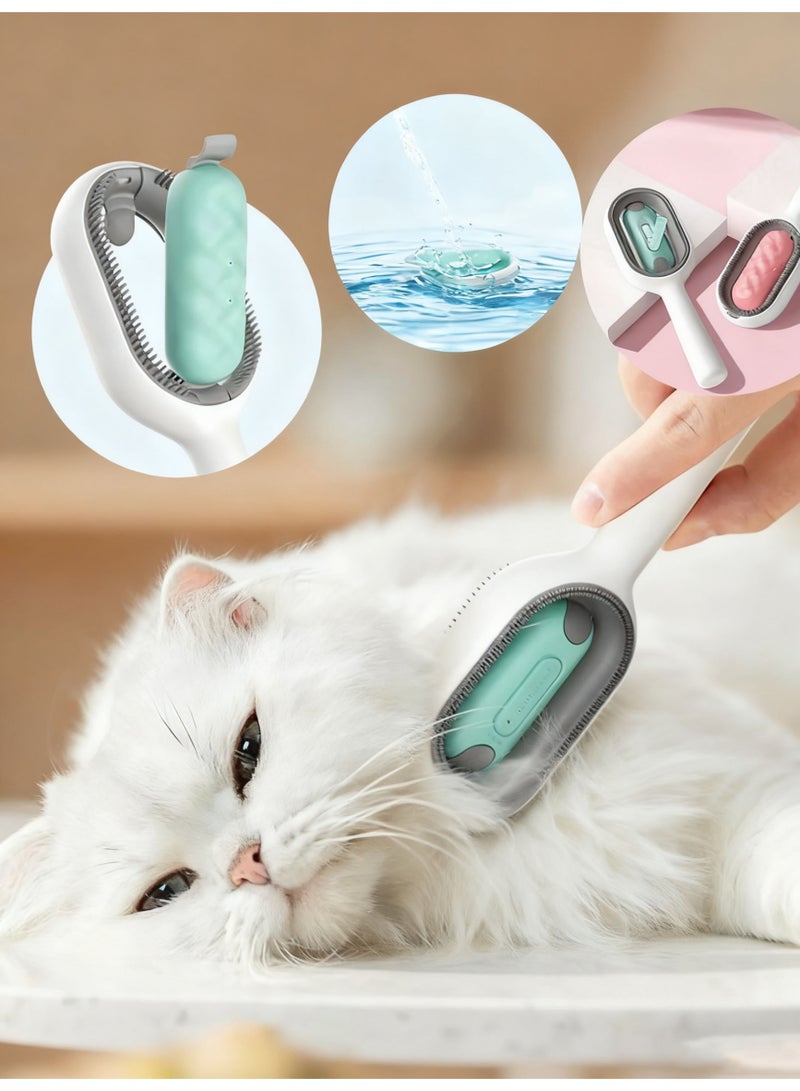 Bukela Cat Brush  Pet Brush Water Infused 4 in 1, Pet Grooming Self Cleaning Slicker Brush for Cats, Reusable Cat and Dog Hair Remover with Unique Water Tank Design Suitble for Every Pet Hair (Blue) - Image 1