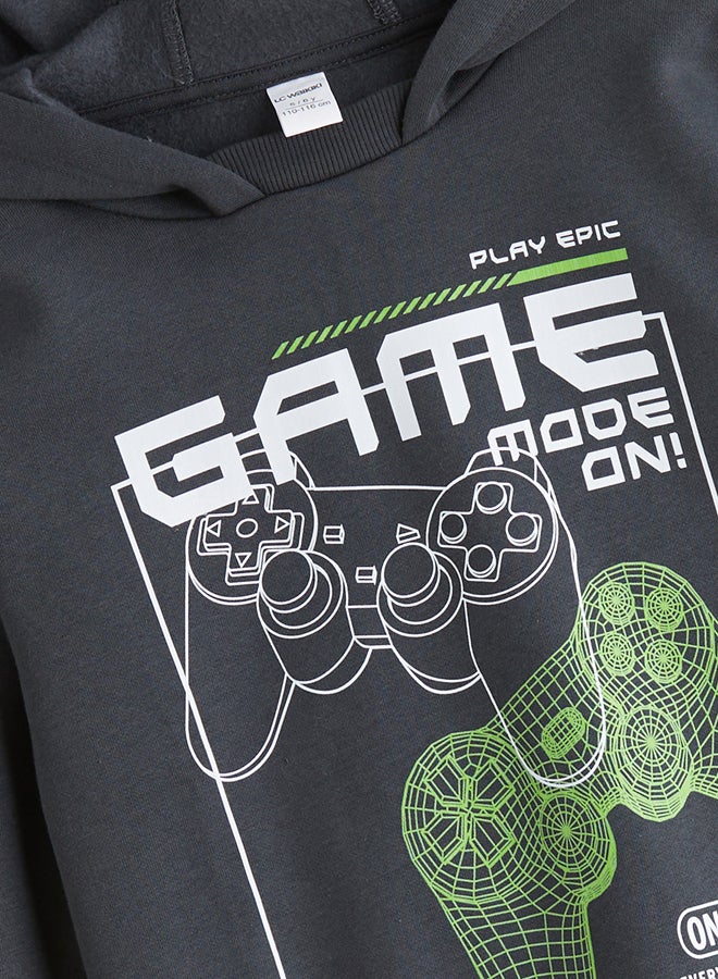 ال سي وايكيكي طقم أطفال أولاد سويتشيرت وسويت بنطلون مطبوع - Image 3