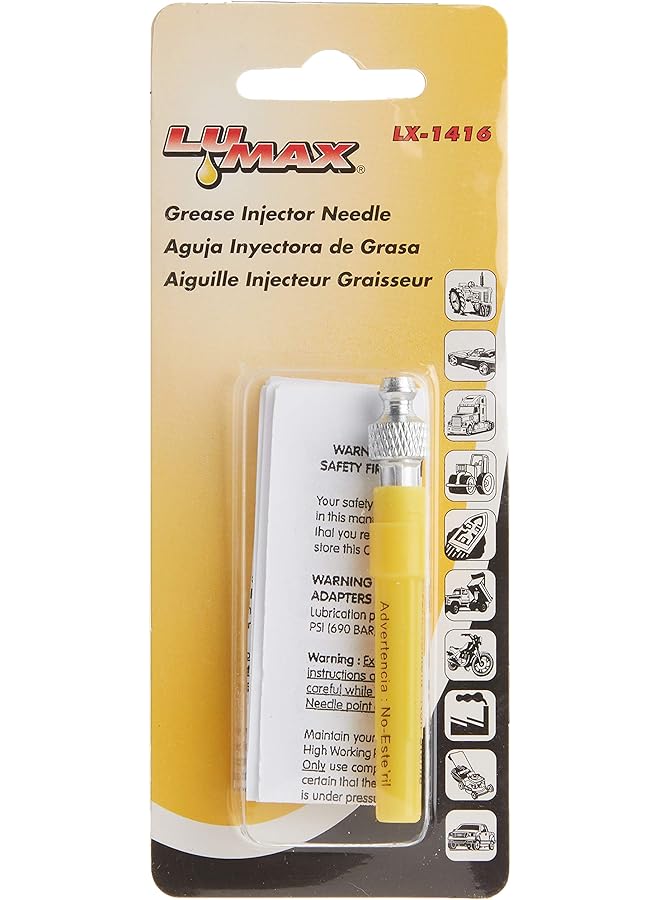 LUMAX Lx-1416 Silver 18G 1-1/2" Long Stainless Steel Grease Injector Needle With Cap. Ideal For Lubricating In Very Tight Places Like Sealed Bearings And Universal Joints.  - Image 2