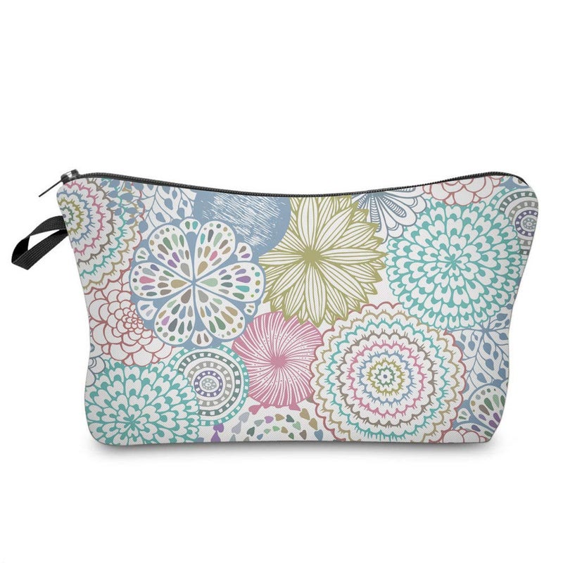 Deanfun Cosmetic Bag for Women Mandala Flowers Waterproof Makeup Bags Roomy Toiletry Pouch Travel Accessories Gifts 51561