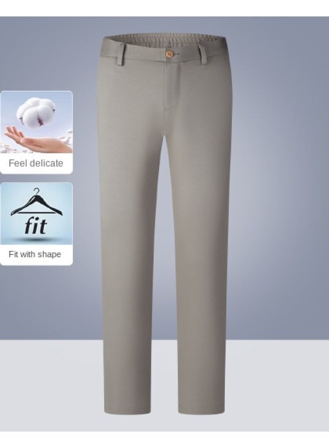 Septwolves High Elasticity Comfort】summer Solid Color Commuting Versatile Casual Trousers Semi-elastic Straight Leg Pants Men - Image 1
