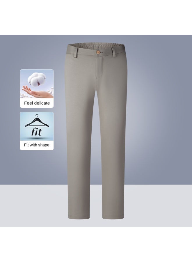 Septwolves High Elasticity Comfort】summer Solid Color Commuting Versatile Casual Trousers Semi-elastic Straight Leg Pants Men - Image 2
