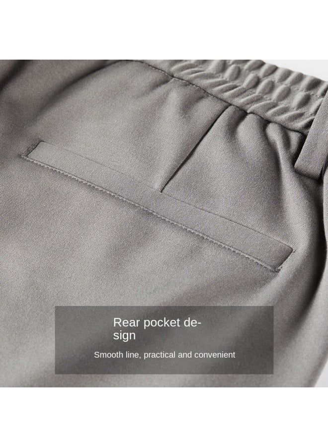 Septwolves High Elasticity Comfort】summer Solid Color Commuting Versatile Casual Trousers Semi-elastic Straight Leg Pants Men - Image 5