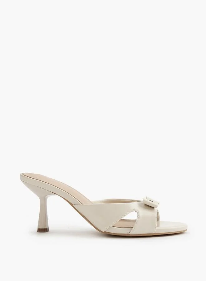 فلورا بيلا من شو إكسبرس Flora Bella Embellished Bow Slip-On Sandals With Flared Heel
