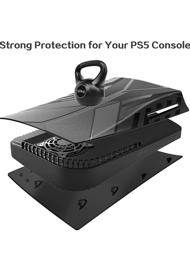 Captaintech PS5 Plates for PS5 Accessories, Hard Shockproof Cover PS5 Skins Shell Panels for PS5 Console, Anti-Scratch Dustproof Face Plates Replacement Accessories for Playstation 5 Disc Edition - Black  - Image 5