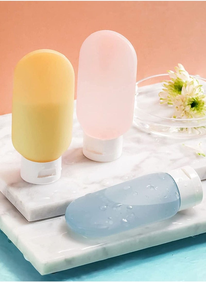Travel Bottle Set, Travel Shampoo and Conditioner Bottles Leak Proof Travel Size container for Toiletries, Plastic Squeezable Travel Accessories 2oz for Shampoo Conditioner Lotion Body Wash 3PCS