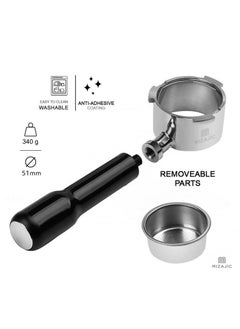 MIZAJIC Bottomless Portafilter 51mm for DeLonghi EC680/EC685 and Delonghi Dedica Coffee Machines, Naked Coffee Portafilter with Stainless Steel Replacement Filter Basket and ABS Handle  - Image 5