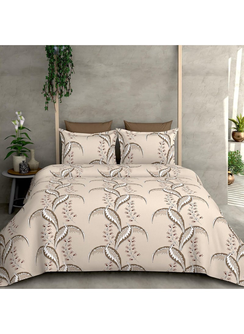 SITTING STYLE Sitting Style Glace Cotton Reversible AC Comforter Set King Size Double Bed with 1 Bedsheet and 2 Pillow Covers Size 90x100 InchColorMulti4Pc Comforter Set  - Image 1