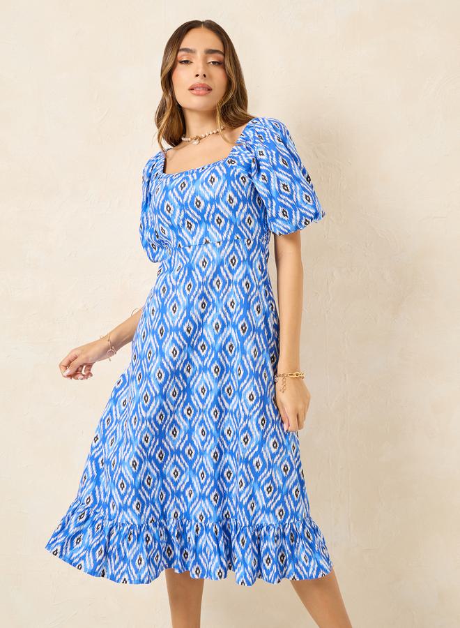 Styli Printed Puff Sleeve Dress  - Image 2