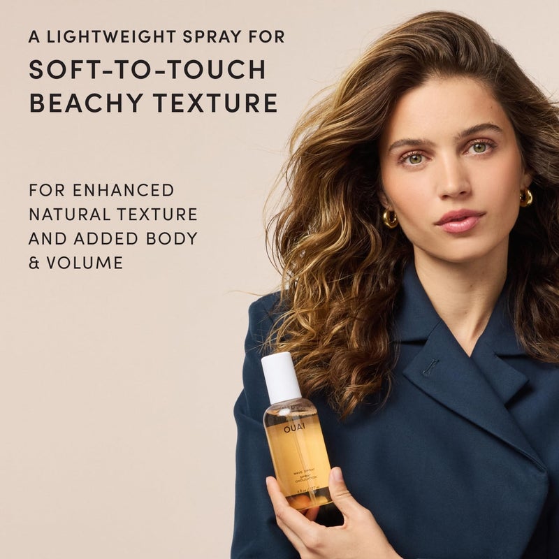 Ouai Wave Spray - Texture Spray for Hair with Coconut Oil & Rice Protein - Adds Texture, Volume & Shine for Beach Waves - Paraben Free, Safe for Color & Keratin-Treated Hair (177 ml) - Image 1