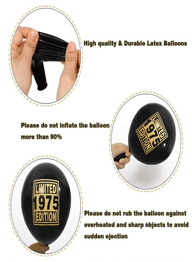 ELEFOCUS 50th Black and Gold Balloons for 50th Birthday Party Decorations, Balloons designed specifically for a 50th birthday, 12inch Latex 24pcs Balloons for Party Supply - Image 3