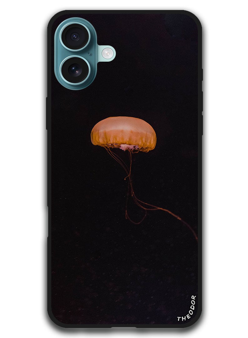 Theodor Protective Case Anti Scratch Shock Proof Bumper Cover For iPhone 16 (6.1)-inch jellyfish_yellow_underwater_world - Image 1