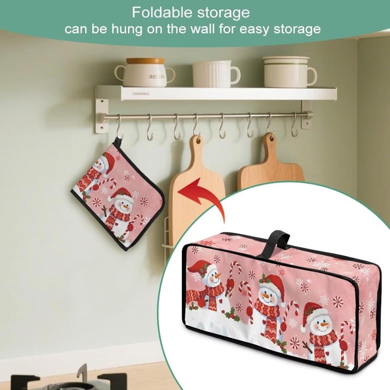 ZDCUSTOM Pink Snowman Toaster Cover 2 Slice Merry Christmas Farmhouse Toaster Covers Long Slot Slim Dust Protector, Machine Washable Thin Small Appliance Covers for Kitchen - Image 5