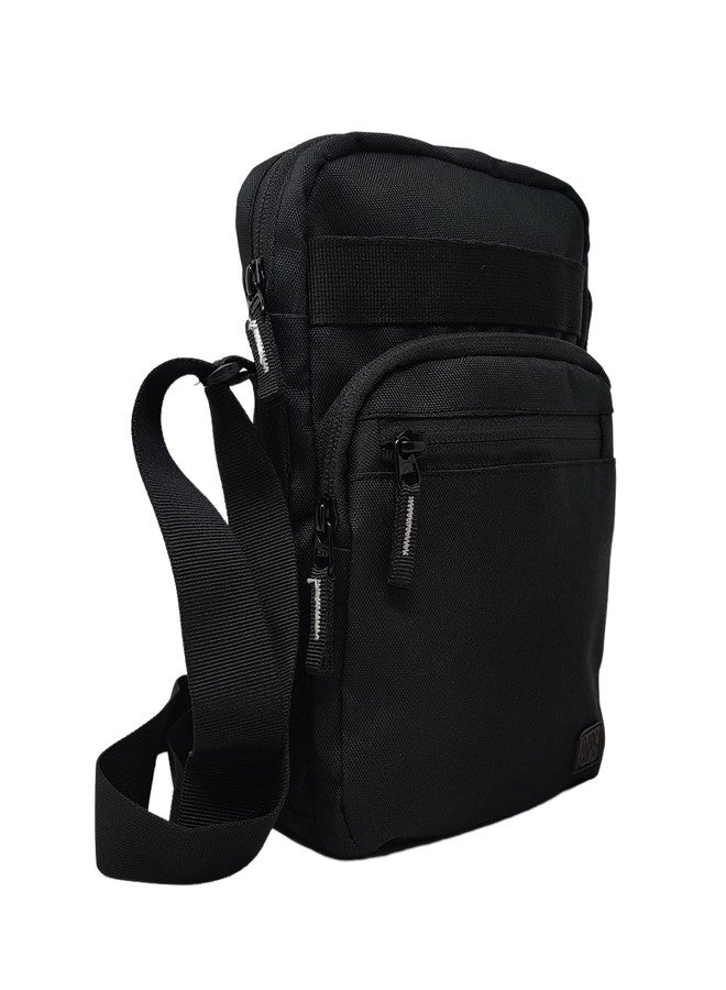QIPS Stylish Black Sling Cross Body Tavel Office Business Messenger Bag for Men and Women, Water Resistant and Light Weight - Image 2