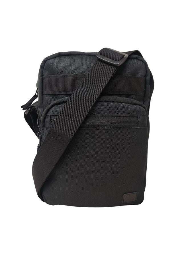 QIPS Stylish Black Sling Cross Body Tavel Office Business Messenger Bag for Men and Women, Water Resistant and Light Weight - Image 1
