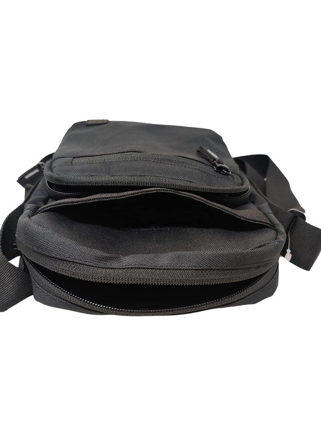 QIPS Stylish Black Sling Cross Body Tavel Office Business Messenger Bag for Men and Women, Water Resistant and Light Weight - Image 4