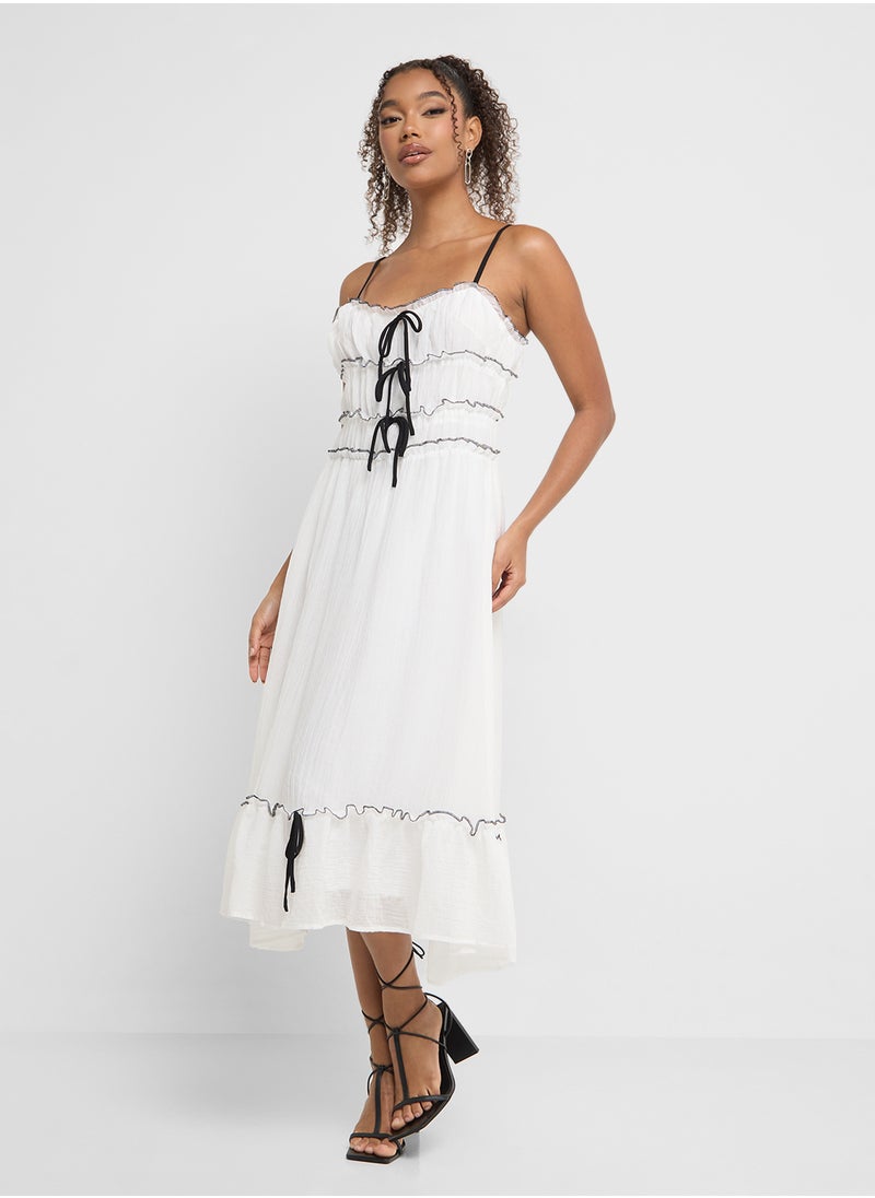 Ginger - Shirred Bow Detail Milkmaid Sundress - Image 1