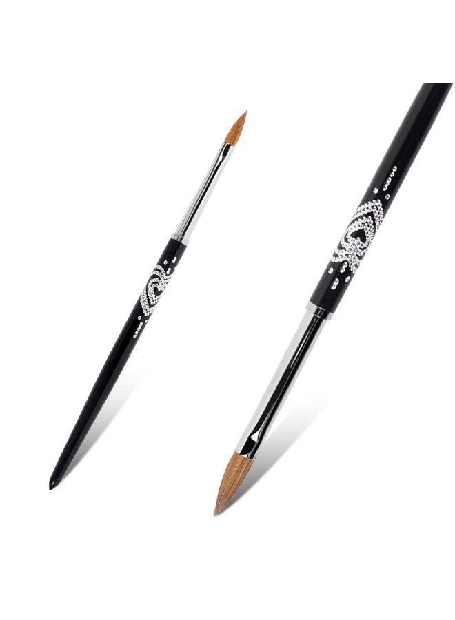 BQAN 3D Kolinsky Nail Art Brush 1Pc 4 Professional Nail Brushes For Acrylic Application Natural Wooden Handle With Rhinestone Design… - Image 1