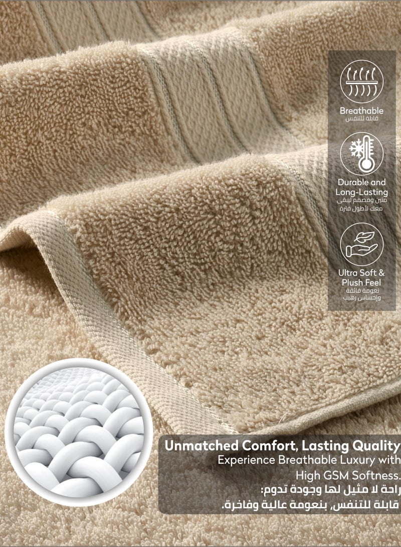 Donetella Premium 100 % Combed Cotton 1-Pcs Bath Sheet (85 X 172 CM) 600 GSM Large Towel, Highly Absorbent, Quick Dry,Best Towel for Bathroom, Spa And Hotel,Light Beige  - Image 5
