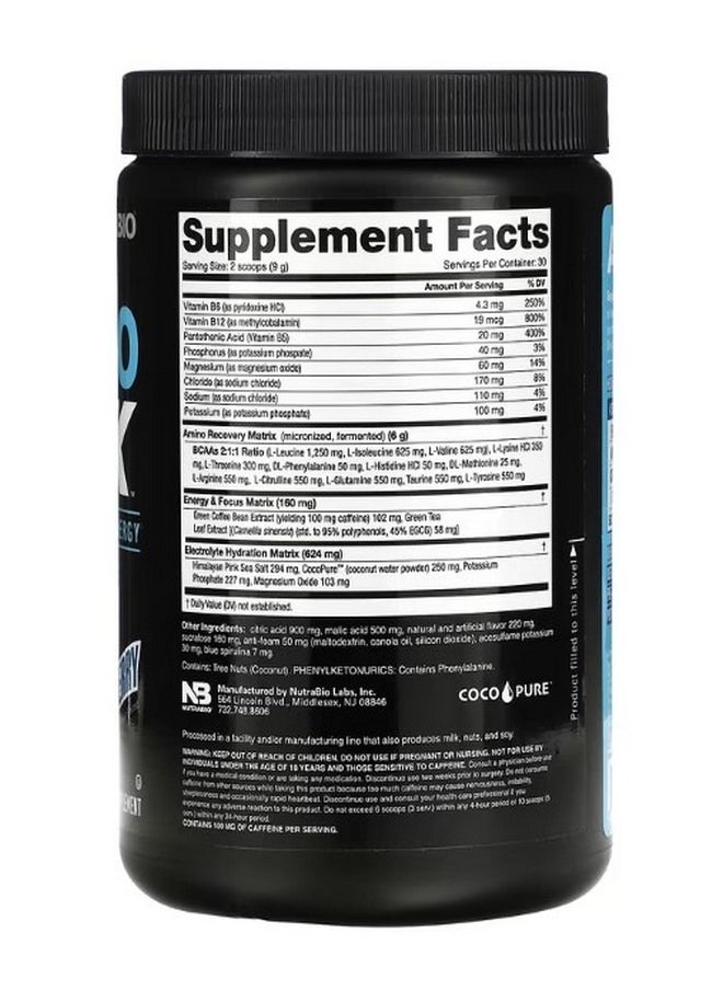 NutraBio Amino Kick Blue Raspberry 0.59 lb 269 g  - Image 2
