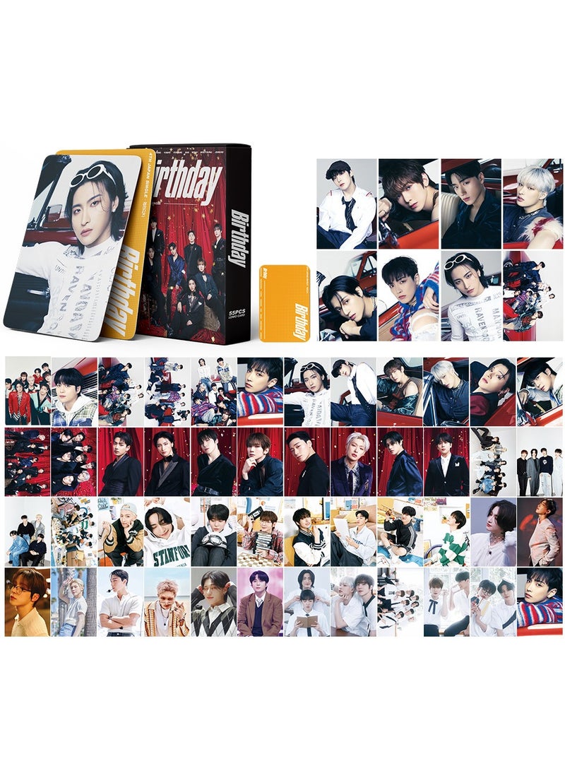 xozgdovg Integrate small card KPOP Korean Wave photo card 55 boxed DIY collection IVE support ATEEZ small card -BIRTHDAY 