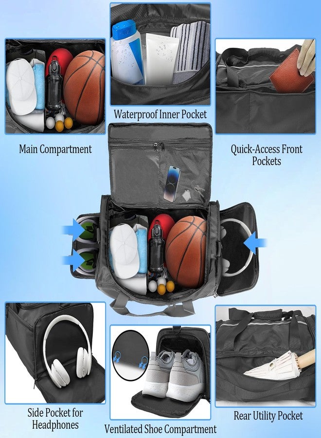 ORKELS 29L Gym Bag with Shoe Compartment, Sports Duffle Bag for Men, Travel Backpack with Wet Pocket, Tear-Resistant Overnight Bag for Fitness, Workout, and Travel - Image 5